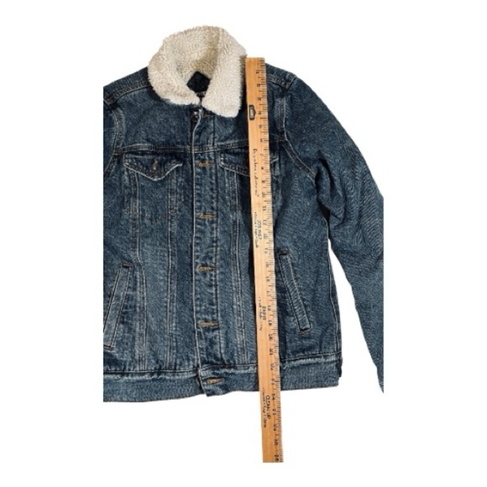 Hot Topic Sherpa Jean Jacket Size XS Gorpcore Casual blokecore retro boho - Picture 3 of 5